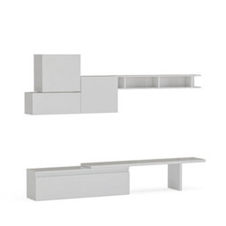 Decorotika Estoril Moduler Modern Tv Unit Wall Mount Customizable Layout High Gloss White - thumbnail 4