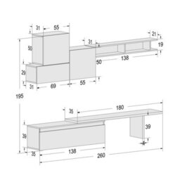Decorotika Estoril Moduler Modern Tv Unit Wall Mount Customizable Layout High Gloss White - thumbnail 6