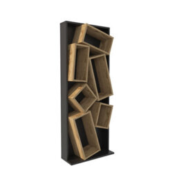 Decorotika Carmen Assymetrical Design Bookshelf, Shelving Unit, Display Unit With 6 Shelves Black & Oud - thumbnail 5