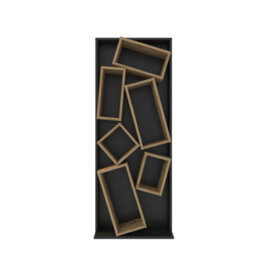 Decorotika Carmen Assymetrical Design Bookshelf, Shelving Unit, Display Unit With 6 Shelves Black & Oud - thumbnail 4