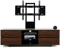 "Homeology Avitus Gloss Black With 4-Walnut Drawers And 3-Shelves Up To 65"" Led/lcd/plasma Tv Stand With Mounting Arm" - thumbnail 3