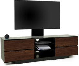 "Homeology Avitus Gloss Black With 4-Walnut Drawers And 3-Shelves Up To 65"" Led/lcd/plasma Tv Stand With Mounting Arm" - thumbnail 2