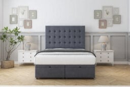 "Comfort Savannah Steel Plush Ottoman Bed With Mattress With 26"" Strutted Headboard 6' Super King" - thumbnail 1