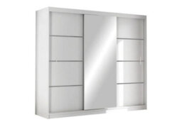 Arte Vista 250Cm Sliding Wardrobe In White Matt - Clean Lines With Sleek Mirror - thumbnail 2