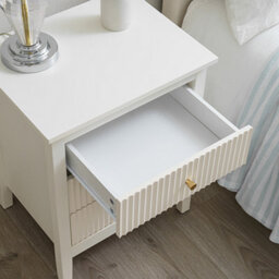 Chic Interiors Pair Of Cream Three Drawer Bedside Tables - Charleston Collection - thumbnail 2