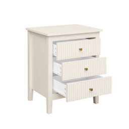 Chic Interiors Pair Of Cream Three Drawer Bedside Tables - Charleston Collection - thumbnail 5