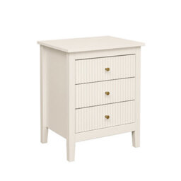 Chic Interiors Pair Of Cream Three Drawer Bedside Tables - Charleston Collection - thumbnail 4