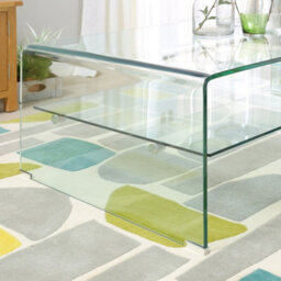 The Furniture Market Geo-Glass Rectangular Coffee Table With Shelf - thumbnail 5