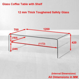 The Furniture Market Geo-Glass Rectangular Coffee Table With Shelf - thumbnail 6
