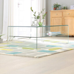 The Furniture Market Geo-Glass Rectangular Coffee Table With Shelf - thumbnail 3