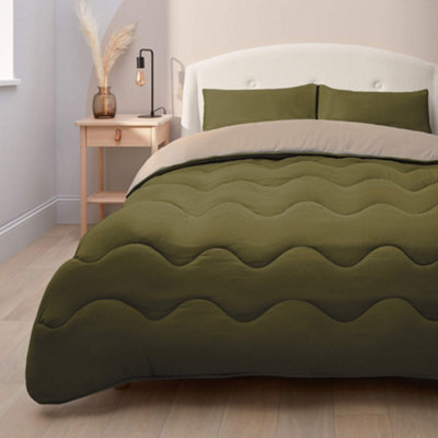 Silentnight Coverless Duvet And Pillowcase - 10.5 Tog - Olive/natural - Single