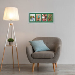 AK Frames 50X20Cm Silver Modern Multi Photo Frame With Emerald Mount - Holds 4 Apertures (4X) 6X4 Photos - thumbnail 3