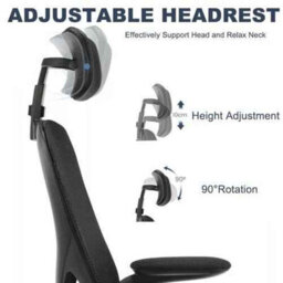 Ergonomic Office Chair With Headrest White 59X60X95Cm - thumbnail 6