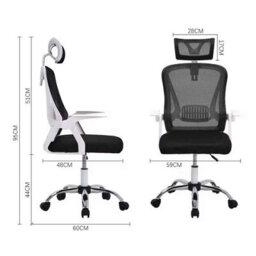 Ergonomic Office Chair With Headrest White 59X60X95Cm - thumbnail 2