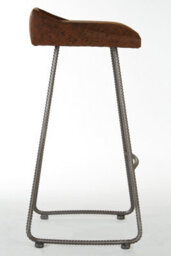 Orsina Sturdy Brown Leather Effect Bar Stool, Durable Constructed Modern Bar Stool, Stylish Luxury Bar Stool - thumbnail 3
