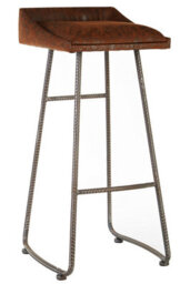 Orsina Sturdy Brown Leather Effect Bar Stool, Durable Constructed Modern Bar Stool, Stylish Luxury Bar Stool - thumbnail 2