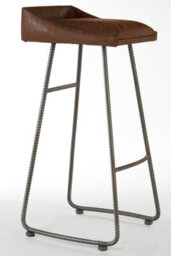 Orsina Sturdy Brown Leather Effect Bar Stool, Durable Constructed Modern Bar Stool, Stylish Luxury Bar Stool - thumbnail 4