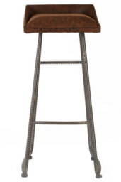 Orsina Sturdy Brown Leather Effect Bar Stool, Durable Constructed Modern Bar Stool, Stylish Luxury Bar Stool - thumbnail 1