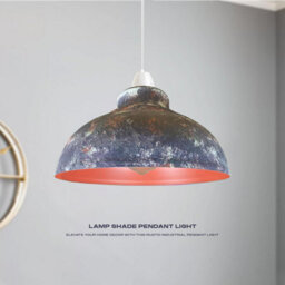 Ledsone Modern Industrial Metal Lamp Shade Easy Fit Army Camo Curved Light Shade For Pendant, Wall, Or Table Lamps - thumbnail 2