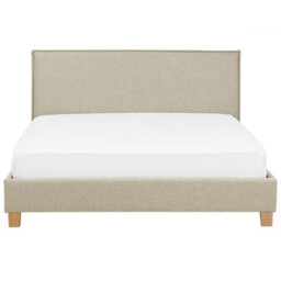 Beliani Bed Fabric Sennez 180 X 200 Cm (Eu Super King) Beige - thumbnail 4