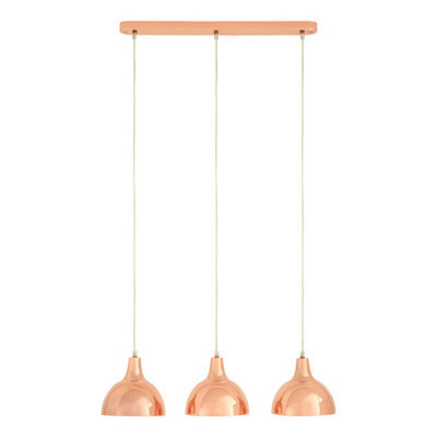 Orsina 3 Pendant Light With Copper Finish, Contemporary Ceiling Lighting Fixture For Kitchen Island Or Dining Area - image 1