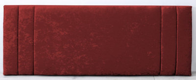 Comfy Deluxe 4Ft6 26Inch  Red Crush Velvet  Savannah Headboard