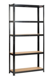 Rhino Racking 6 Bays - 180 X 90 X 30Cm -  Black - 5 Tier Boltless Heavy Duty Garage Shelving Unit - 1000Kg Load Weight - thumbnail 4