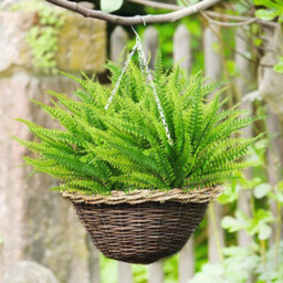 Amorly 12Pcs Artificial Boston Fern, 7 Forks Fake Boston Fern Greenery Stems, Artificial Fern Plant For Home Garden Wedding Party Decor - thumbnail 3