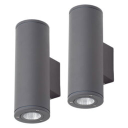 Litecraft 2 Pack Argo Black Led Up And Down Outdoor Wall Lights - thumbnail 1