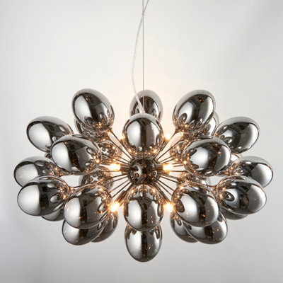 Anson Lighting Carlin 8Lt Pendant Light Finished In Black Chrome Plate And Dark Chromed Glass - image 1