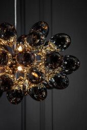 Anson Lighting Carlin 8Lt Pendant Light Finished In Black Chrome Plate And Dark Chromed Glass - thumbnail 8
