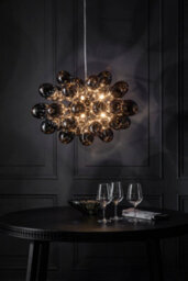 Anson Lighting Carlin 8Lt Pendant Light Finished In Black Chrome Plate And Dark Chromed Glass - thumbnail 9