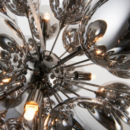 Anson Lighting Carlin 8Lt Pendant Light Finished In Black Chrome Plate And Dark Chromed Glass - thumbnail 2