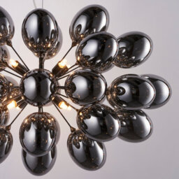 Anson Lighting Carlin 8Lt Pendant Light Finished In Black Chrome Plate And Dark Chromed Glass - thumbnail 4