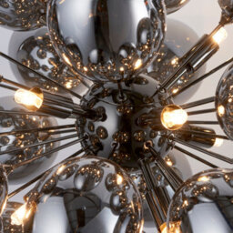 Anson Lighting Carlin 8Lt Pendant Light Finished In Black Chrome Plate And Dark Chromed Glass - thumbnail 5