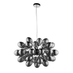 Anson Lighting Carlin 8Lt Pendant Light Finished In Black Chrome Plate And Dark Chromed Glass - thumbnail 7