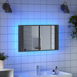 Walplus Led Bathroom Mirror Cabinet Grey Sonoma 80X12X45 Cm Acrylic - thumbnail 4