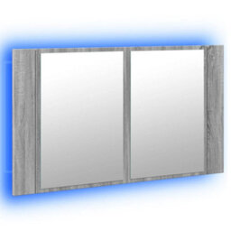 Walplus Led Bathroom Mirror Cabinet Grey Sonoma 80X12X45 Cm Acrylic - thumbnail 5