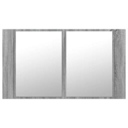 Walplus Led Bathroom Mirror Cabinet Grey Sonoma 80X12X45 Cm Acrylic - thumbnail 7