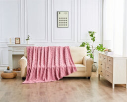 Gaveno Cavailia Throw Fluffy Fleece Blankets For Bed, Couch, Sofa, Settee Comfortable Thermal, Warm, Cosy Blankets & Throws 200X240 Cm Pink - thumbnail 2