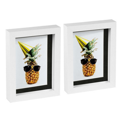 "Nicola Spring 5 X 7"" Photo Frames - Black Mount 3D Photo Frame Picture Frame Box Portrait Display Case & Spacer (20 X 15Cm) X2" - image 1