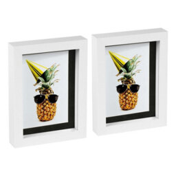 "Nicola Spring 5 X 7"" Photo Frames - Black Mount 3D Photo Frame Picture Frame Box Portrait Display Case & Spacer (20 X 15Cm) X2" - thumbnail 1