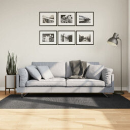 Berkfield Rug Iza Short Pile Scandinavian Look Anthracite 100X200 Cm - thumbnail 1
