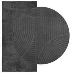 Berkfield Rug Iza Short Pile Scandinavian Look Anthracite 100X200 Cm - thumbnail 3