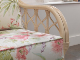 Desser Morley Natural Rattan 2 Seater Conservatory Sofa Real Cane Rattan Indoor Settee With Uk Sewn Cushion In Blossom Fabric - thumbnail 2
