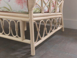 Desser Morley Natural Rattan 2 Seater Conservatory Sofa Real Cane Rattan Indoor Settee With Uk Sewn Cushion In Blossom Fabric - thumbnail 3