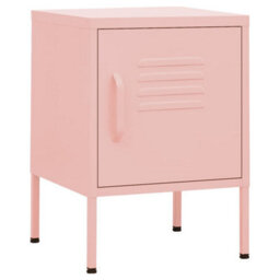 Berkfield Modern Nightstands 2 Pcs Pink 35X35X51 Cm Steel - thumbnail 1