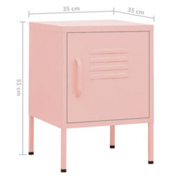 Berkfield Modern Nightstands 2 Pcs Pink 35X35X51 Cm Steel - thumbnail 9