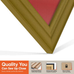 "30X17"" Gold Classic Vinyl Record Frame With Crimson Mount For 12 Inch Lp Album Cover & Disc - Ak Frames" - thumbnail 3