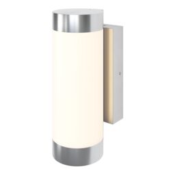 GoodHome Callisto Fixed Satin Stainless Steel Mains-Powered Integrated Led Outdoor Contemporary Wall Light 900Lm (Dia)7.6Cm - thumbnail 3